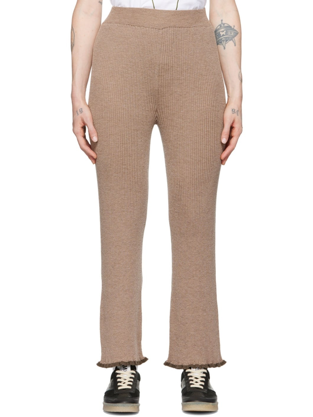 Brown Rib Lounge Pants - 1