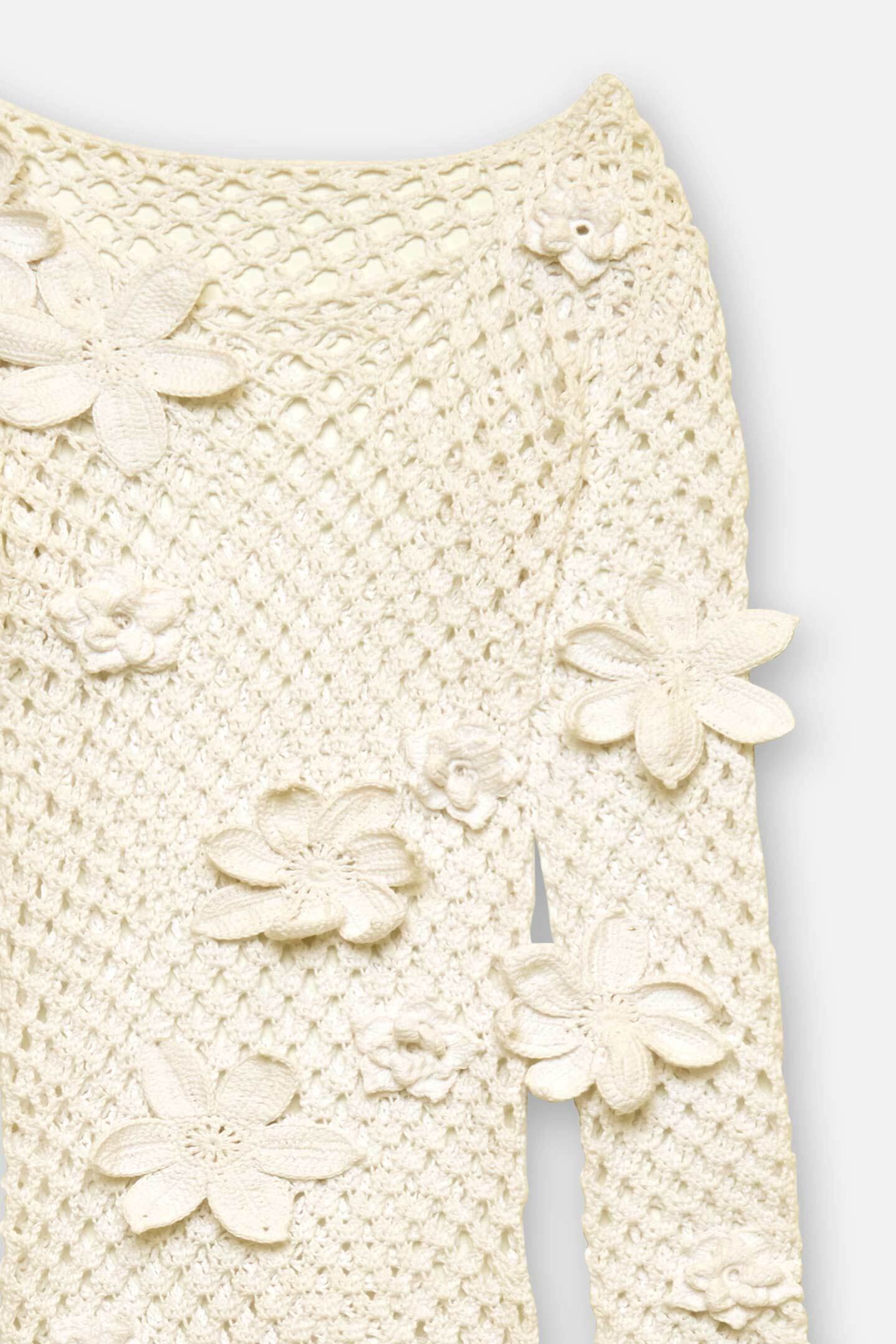 FLORAL LACE CROCHET MAXI DRESS - 2
