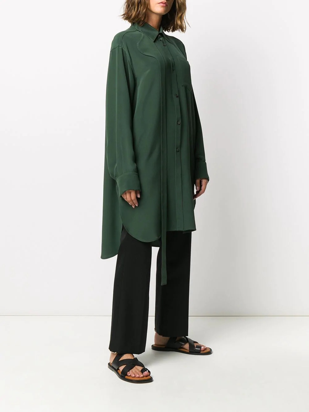 oversized silk shirt - 3