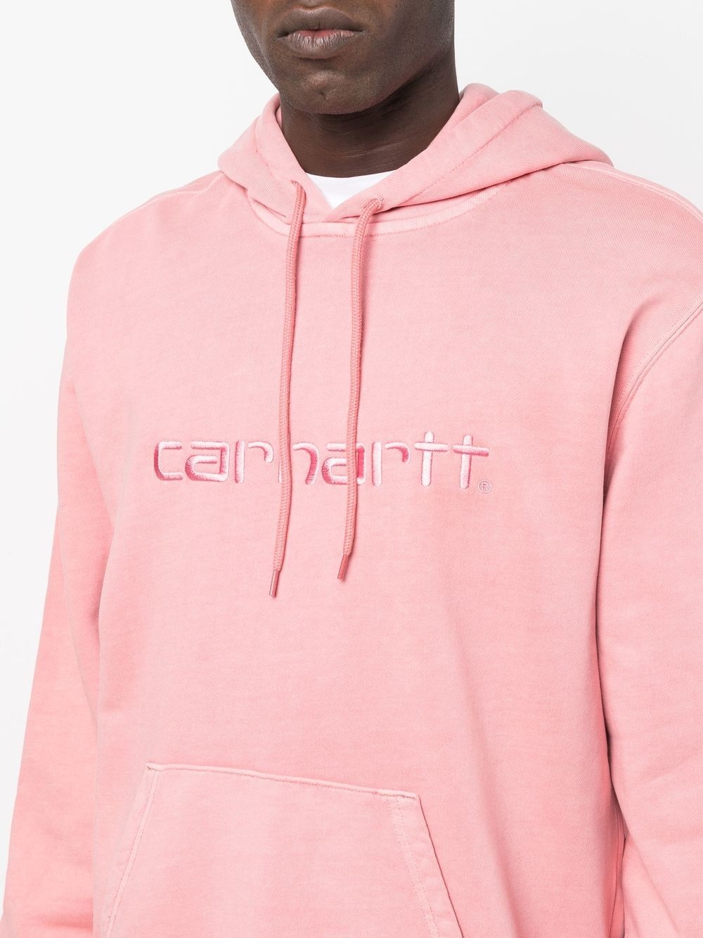 embroidered-logo cotton hoodie - 5