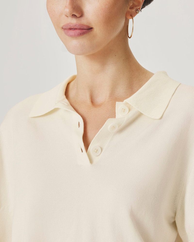 Splendid Christa Polo Short Sleeve Sweater outlook