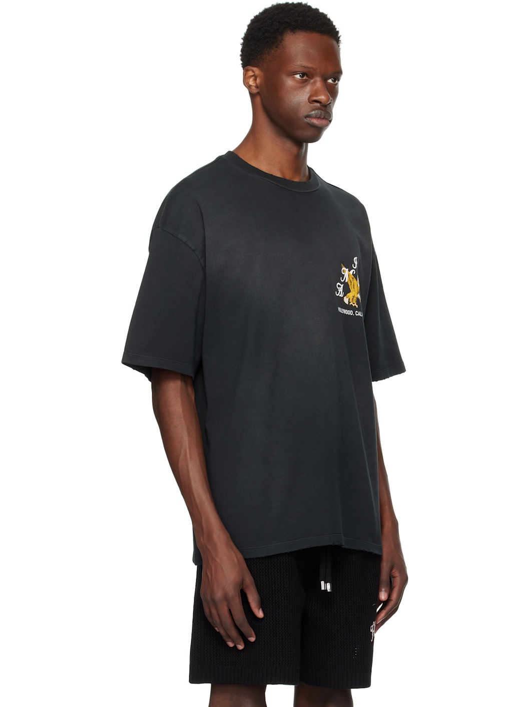 Black 'AMIRI' Eagle Oversized T-shirt - 2