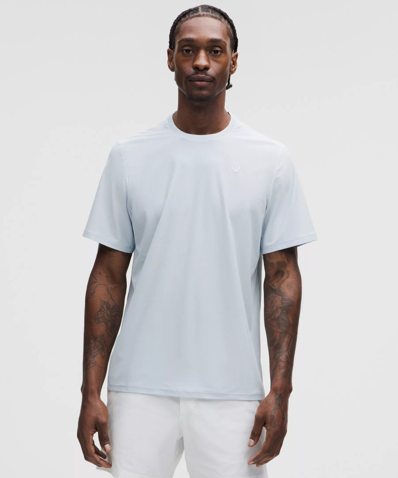 UV-Protective Striped Mesh Tennis T-Shirt 1