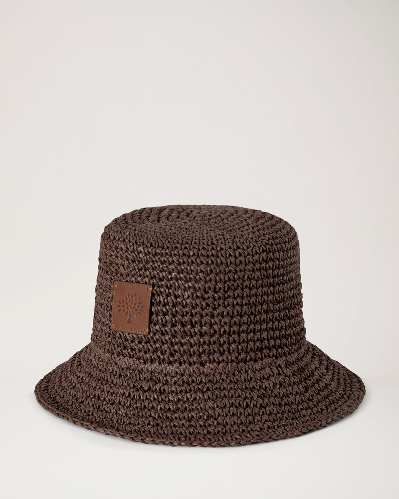 Raffia Mulberry Tree Bucket Hat Ebony 100% Paper Raffia 3