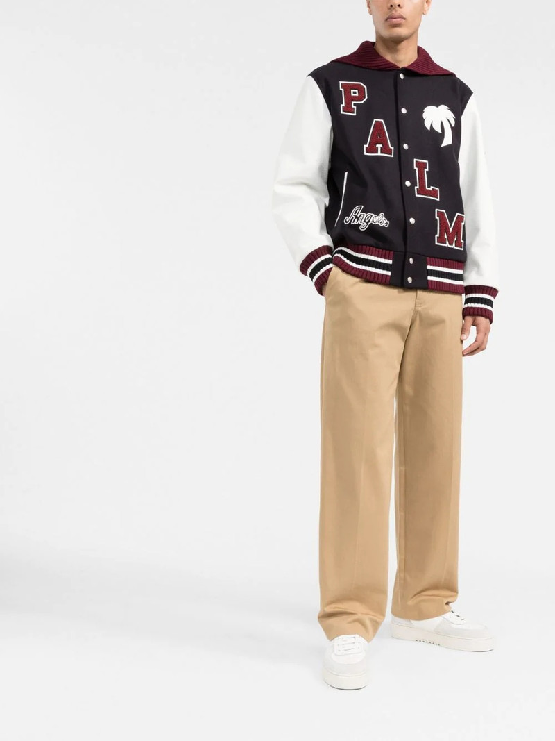 Palm Angels logo-patch varsity jacket outlook