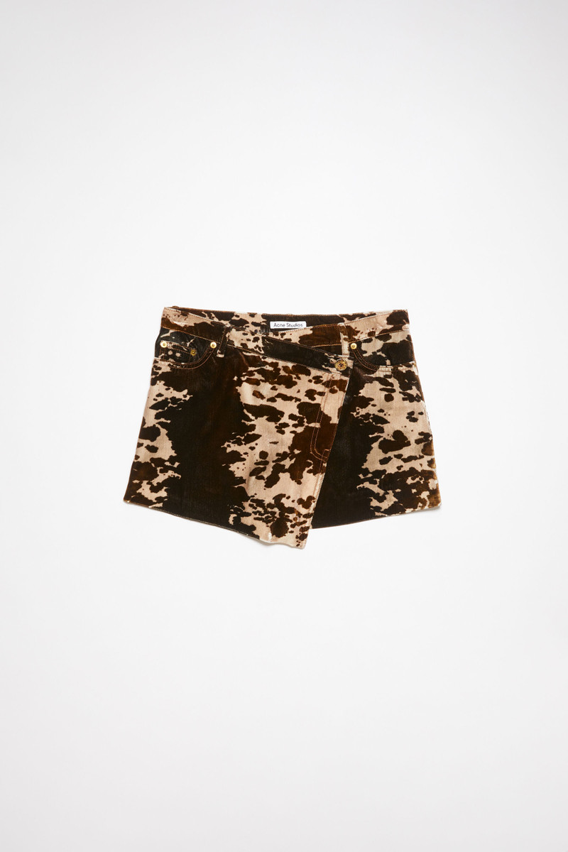 Cow print skirt - Dark brown 6