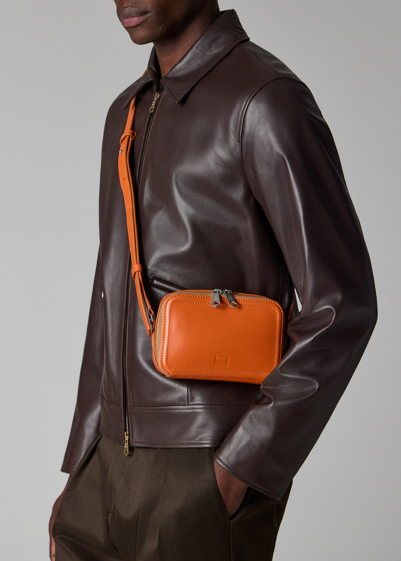 Orange Leather Flight Bag 6