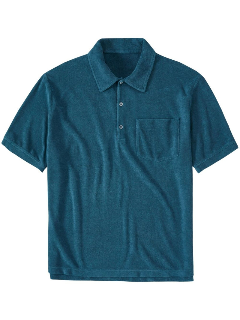 logo-embroidered towelling polo shirt 1