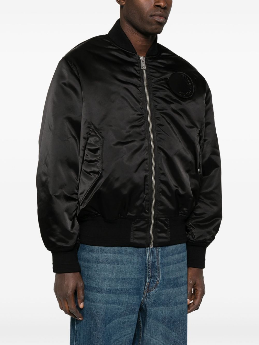 logo-patch bomber jacket - 4