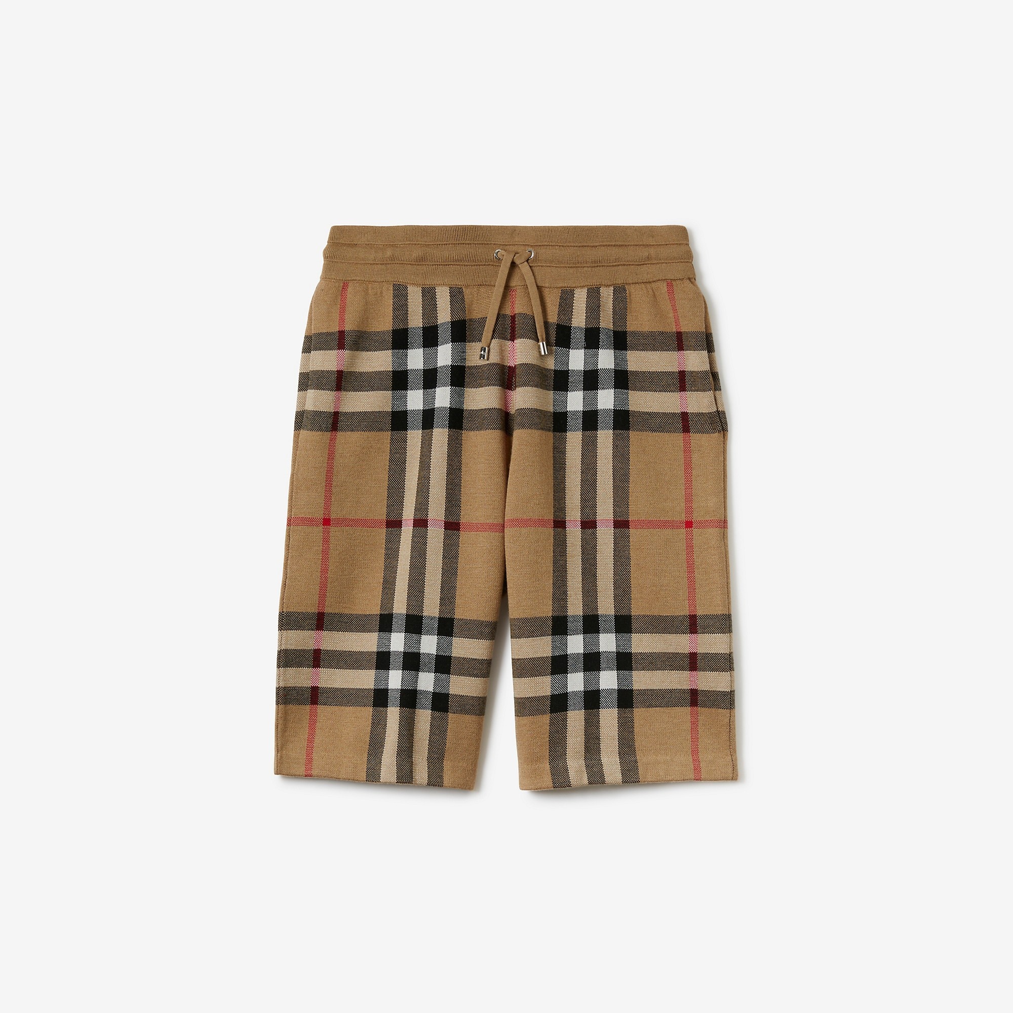 Check Silk Wool Jacquard Shorts - 1