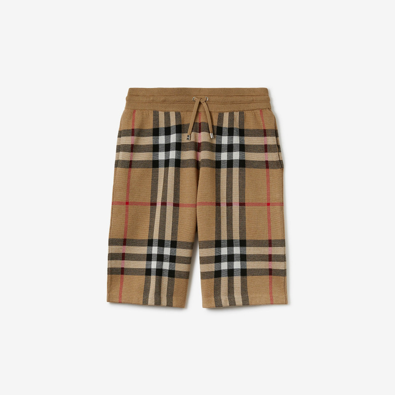 Check Silk Wool Jacquard Shorts 1