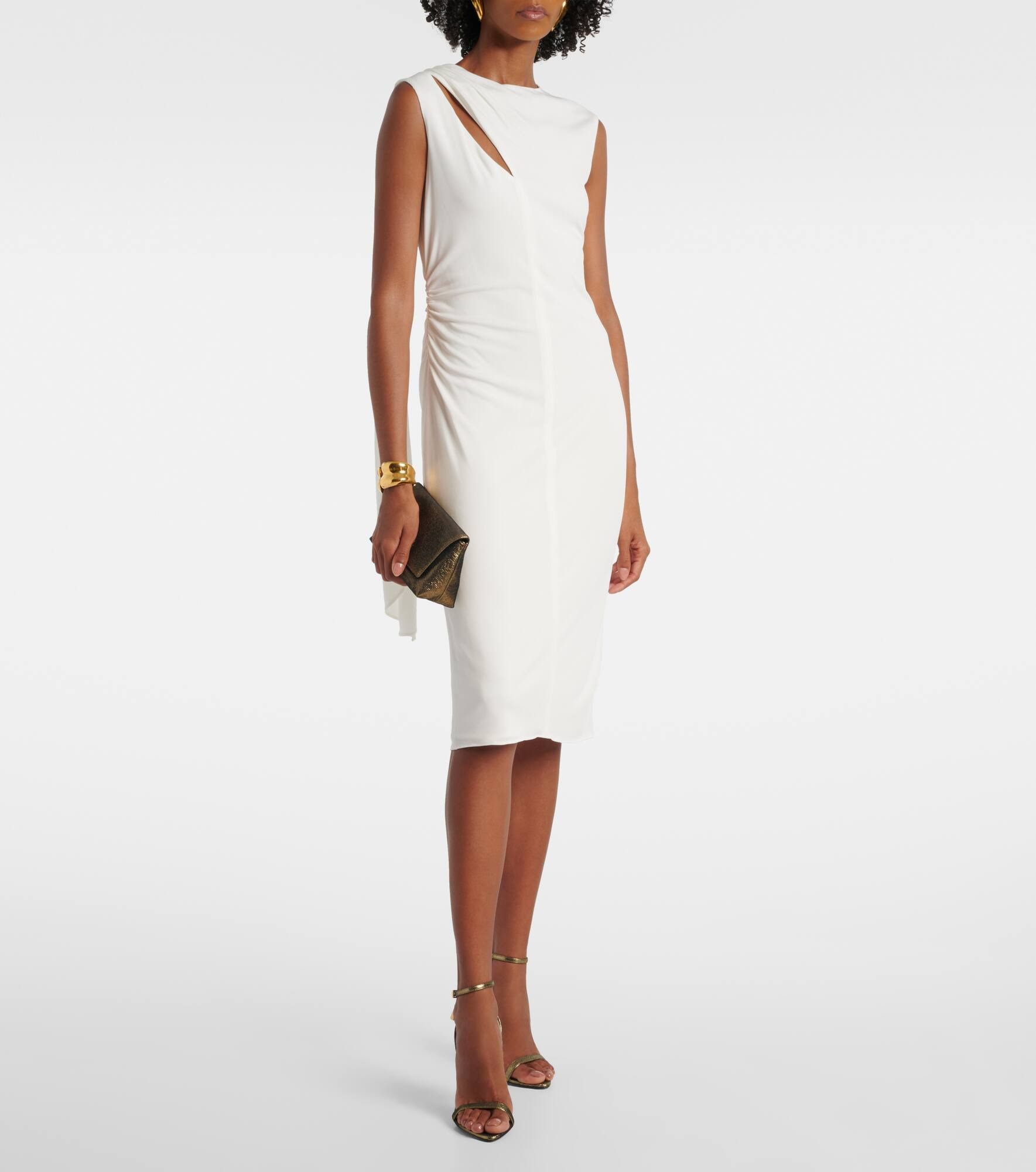 Cutout crepe jersey midi dress - 2