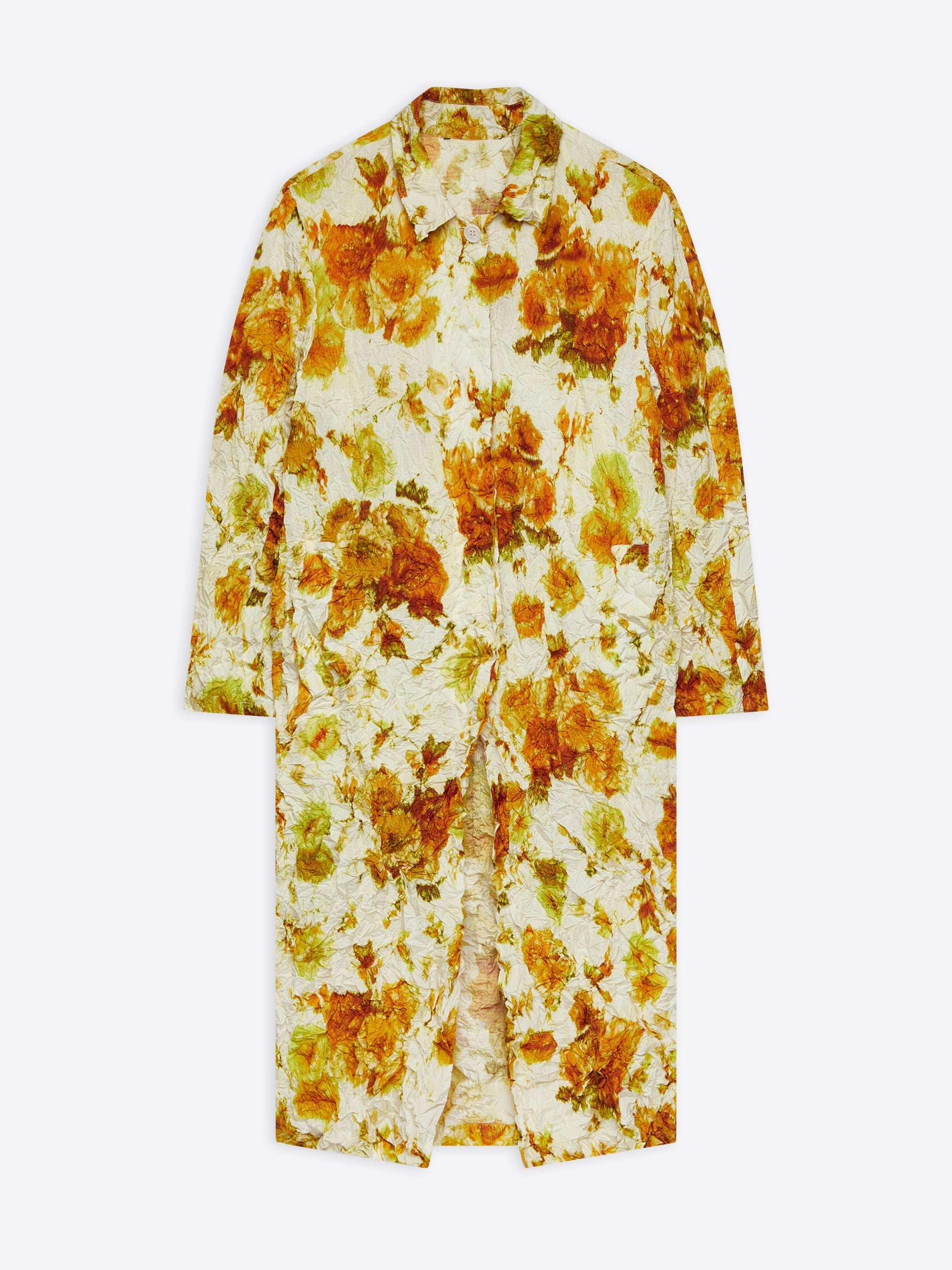 CRUSHED FLORAL COAT - 1