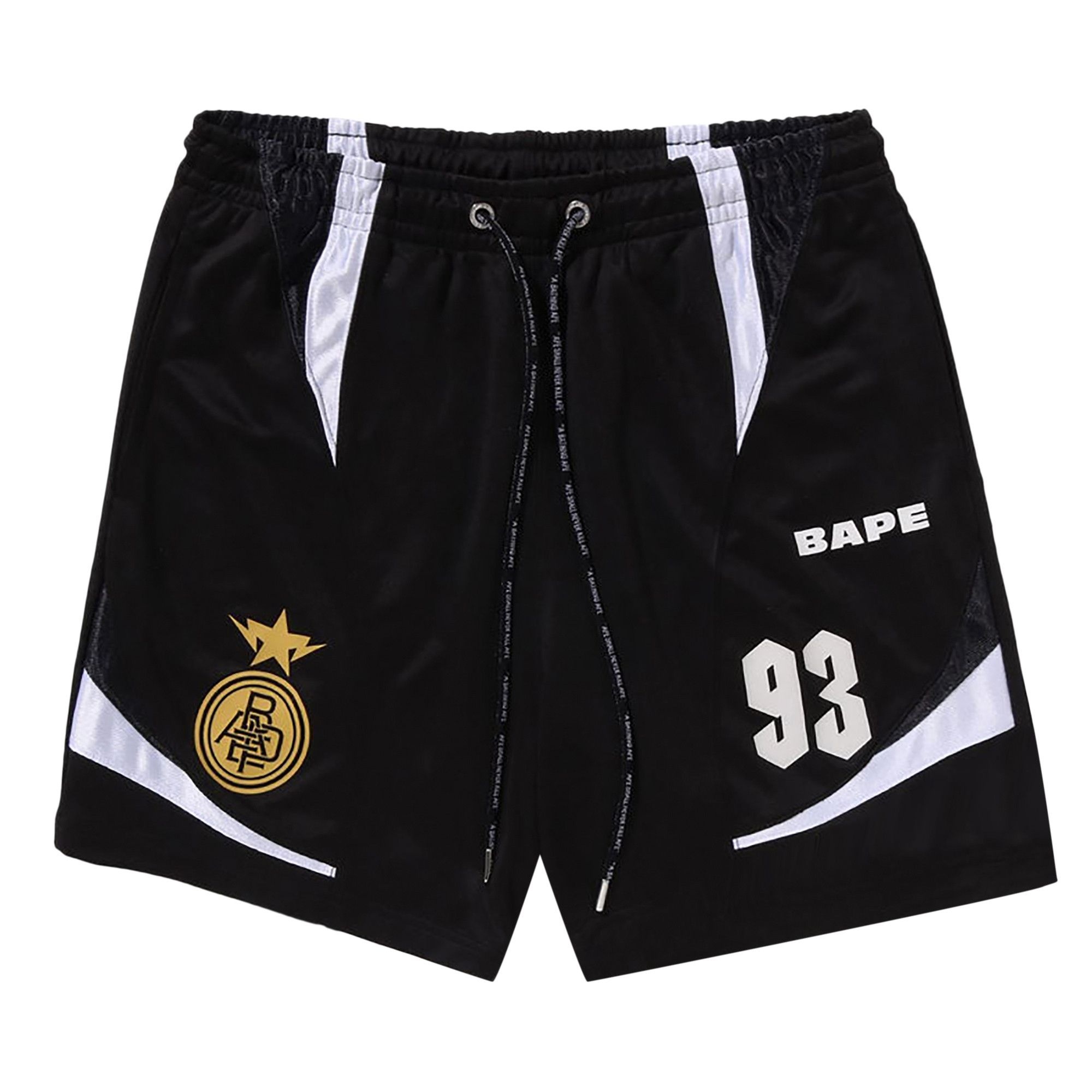 BAPE Multi Logo Relaxed Fit Soccer Shorts 'Black' - 1