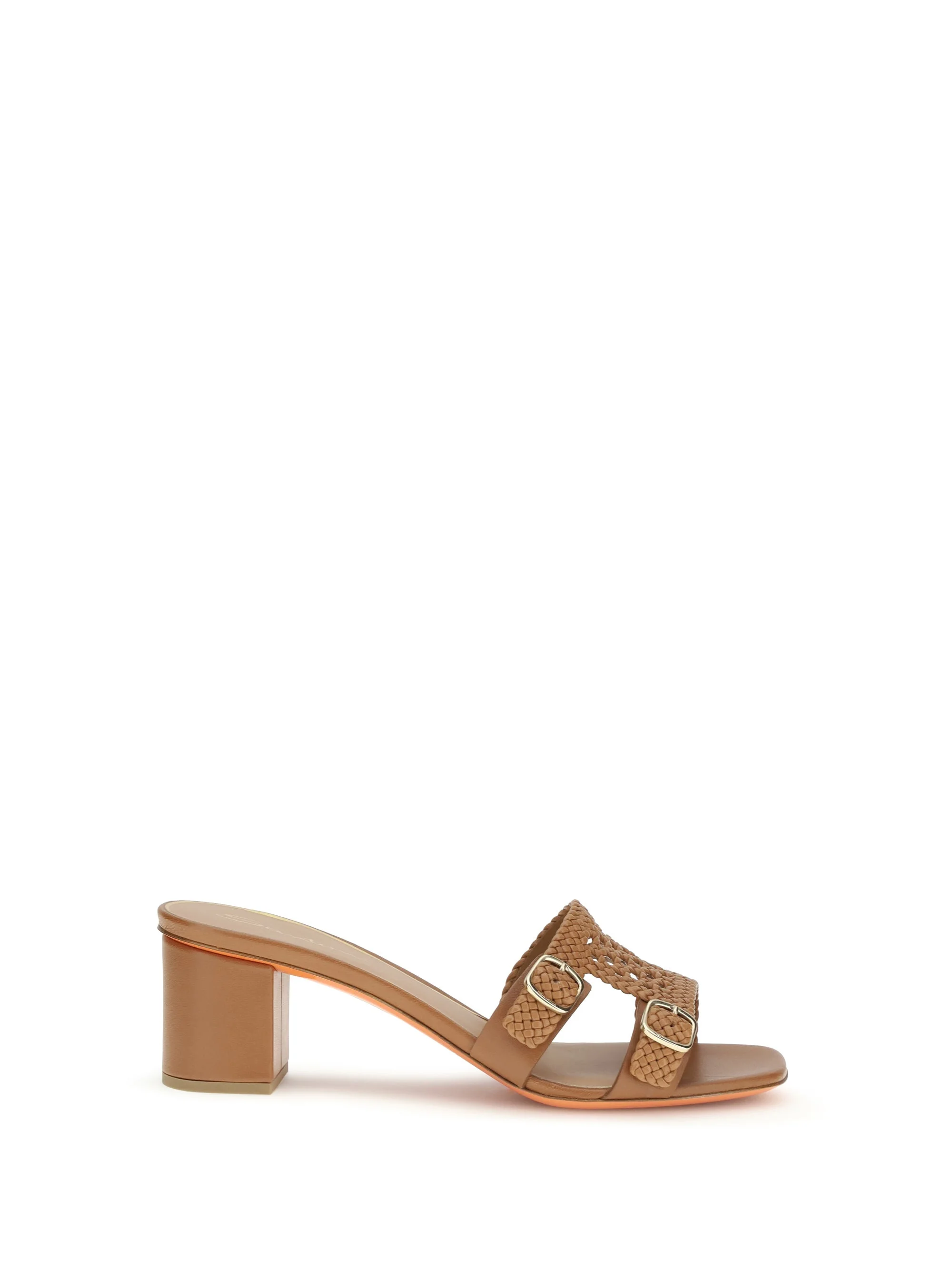Santoni Woven Leather Sandals Light Brown Women - 1