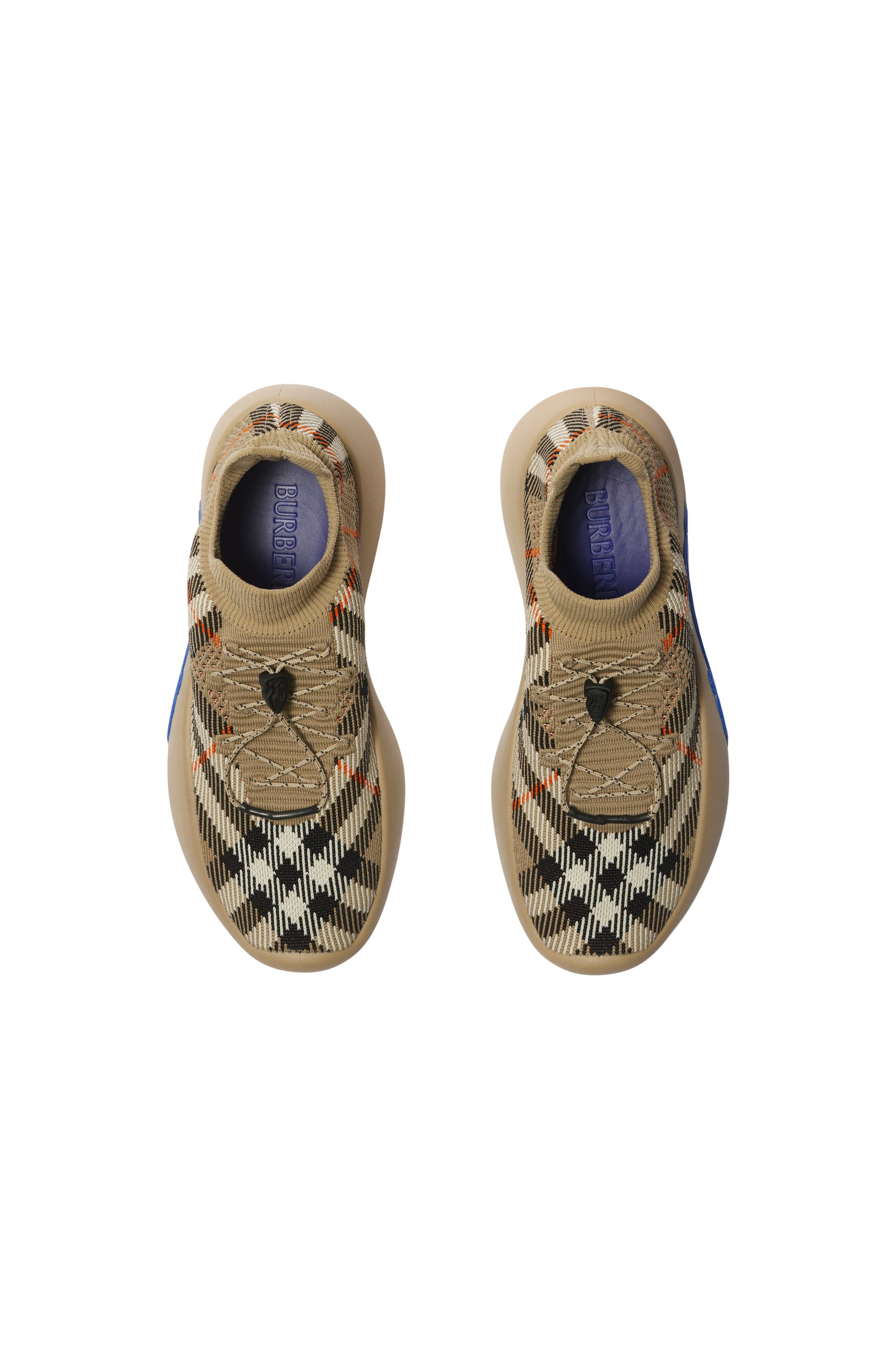 burberry Check Knit Neptune Sneakers in Sand at Nordstrom - 5