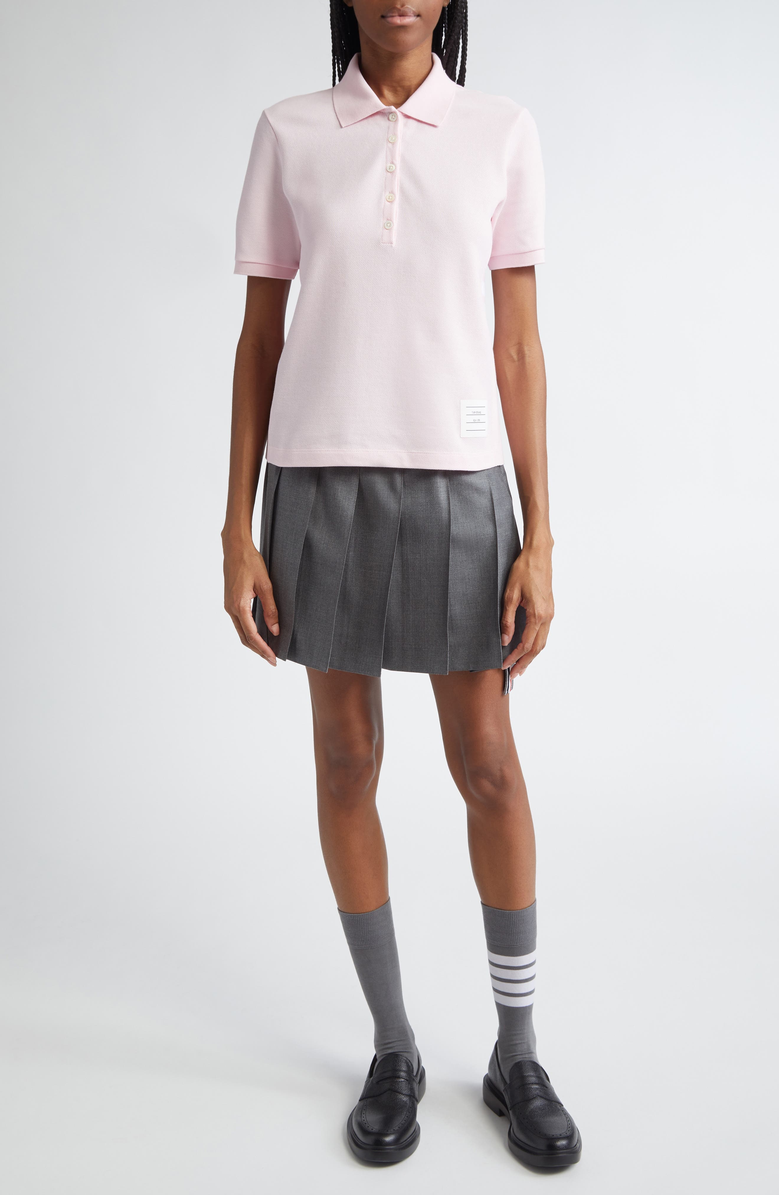Thom Browne 4-Bar Cotton Piqué Polo in Pink at Nordstrom - 2