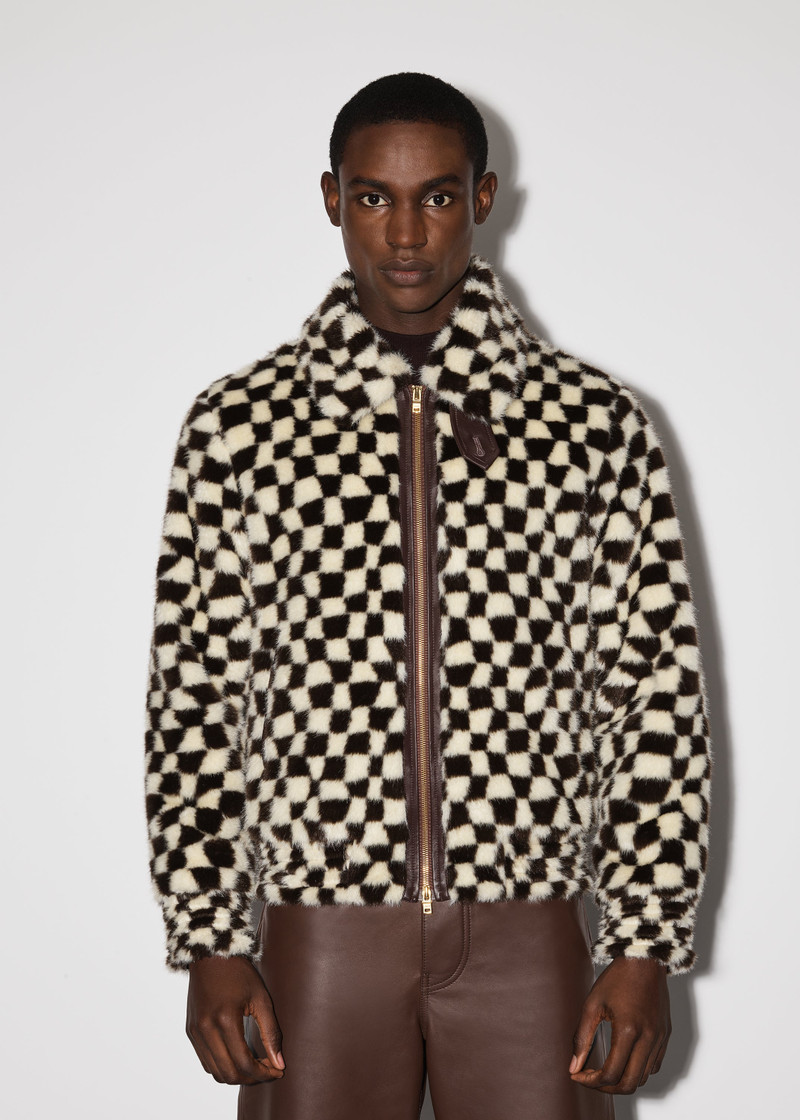 CHECKERED FAUX FUR BLOUSON 2