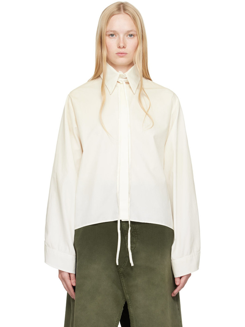Off-White Light Cotton Poplin Long-Sleeved Shirt 1