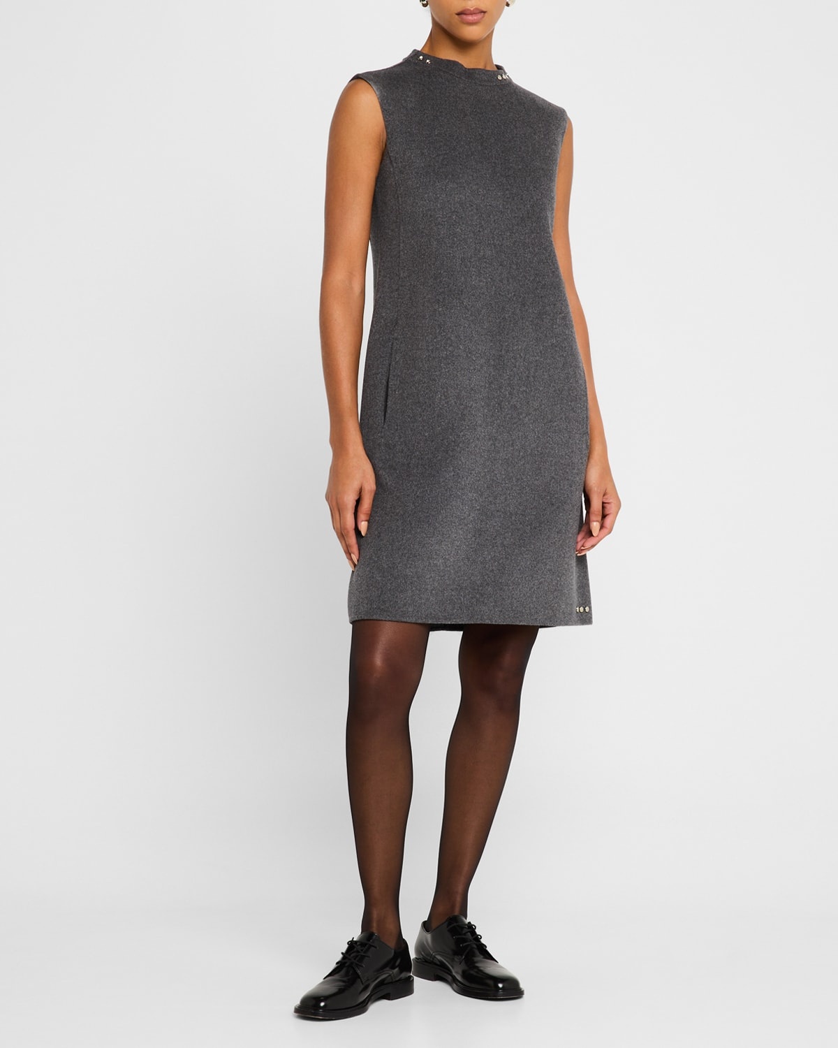 Daria Studded Virgin Wool Dress - 4