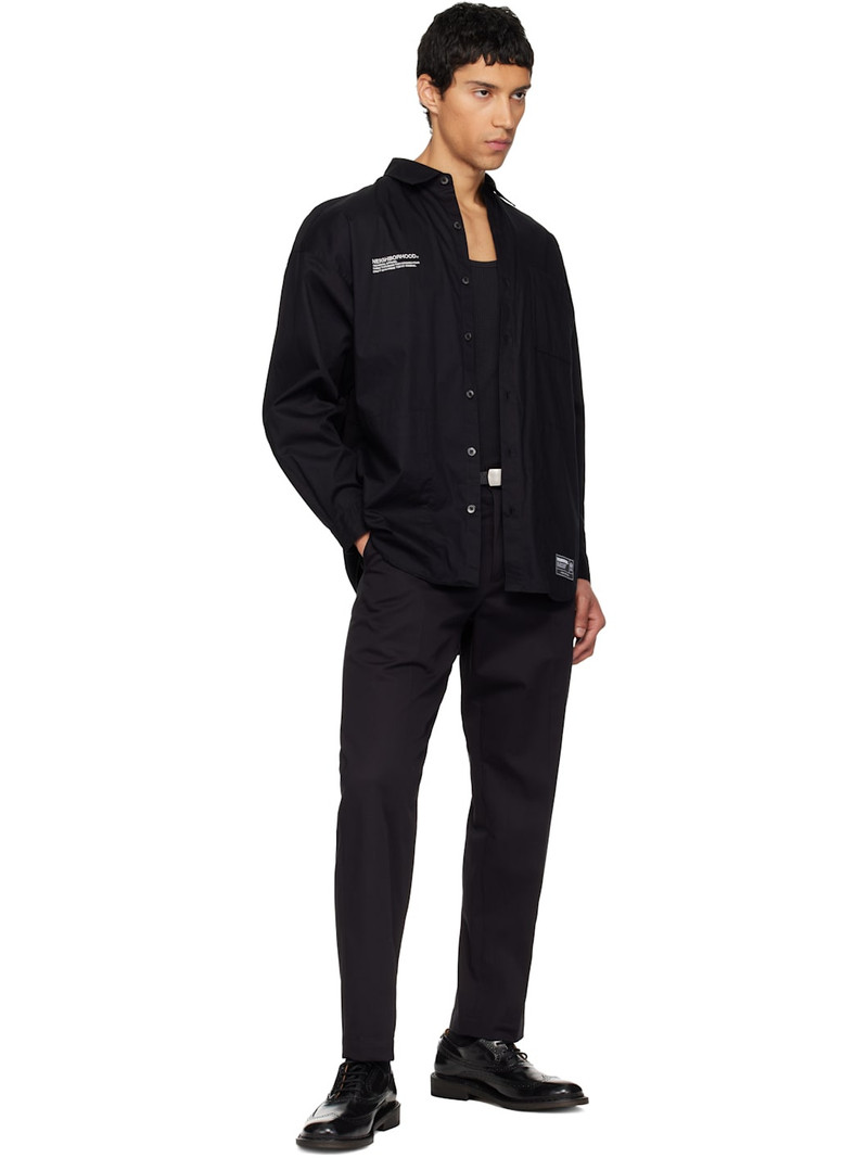 NEIGHBORHOOD Black Leather Narrow Belt outlook