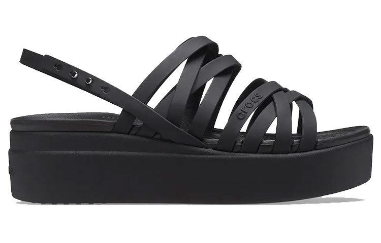 (WMNS) Crocs Brooklyn Strappy Black Sandals 206751-001 - 3
