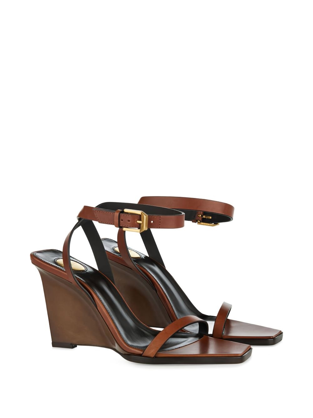 90mm May leather ankle-strap wedge sandals - 2