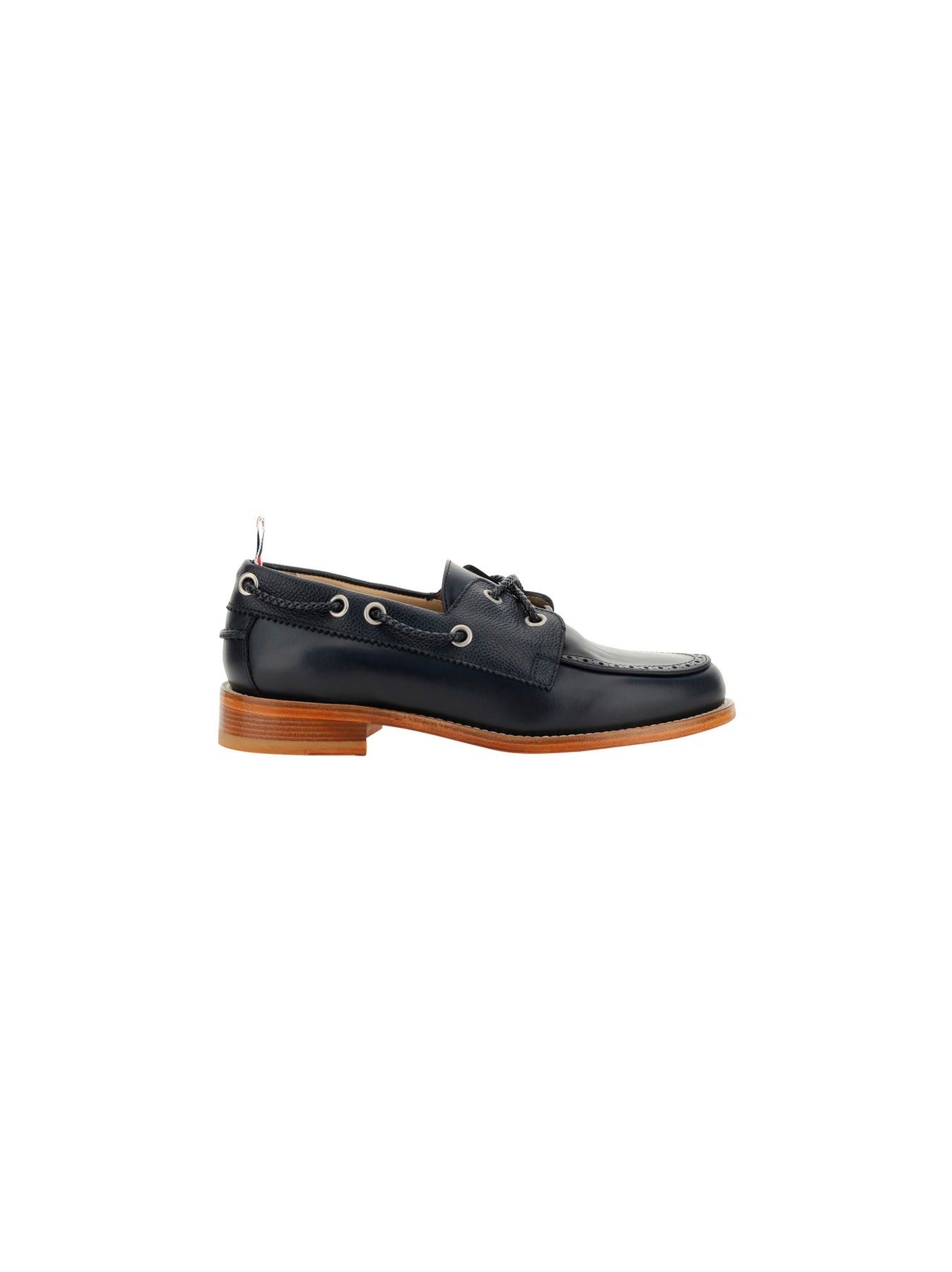 Leather loafer with textured leather inserts - 1