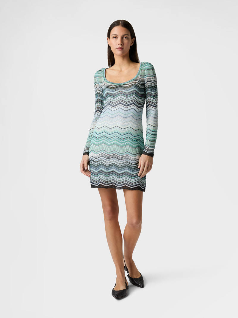 Missoni Mini dress in viscose chevron lamé with sequins outlook