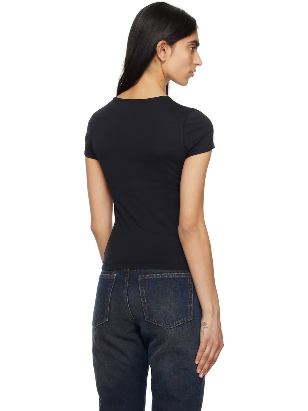 Black Charm Logo Shrunken T-shirt - 3