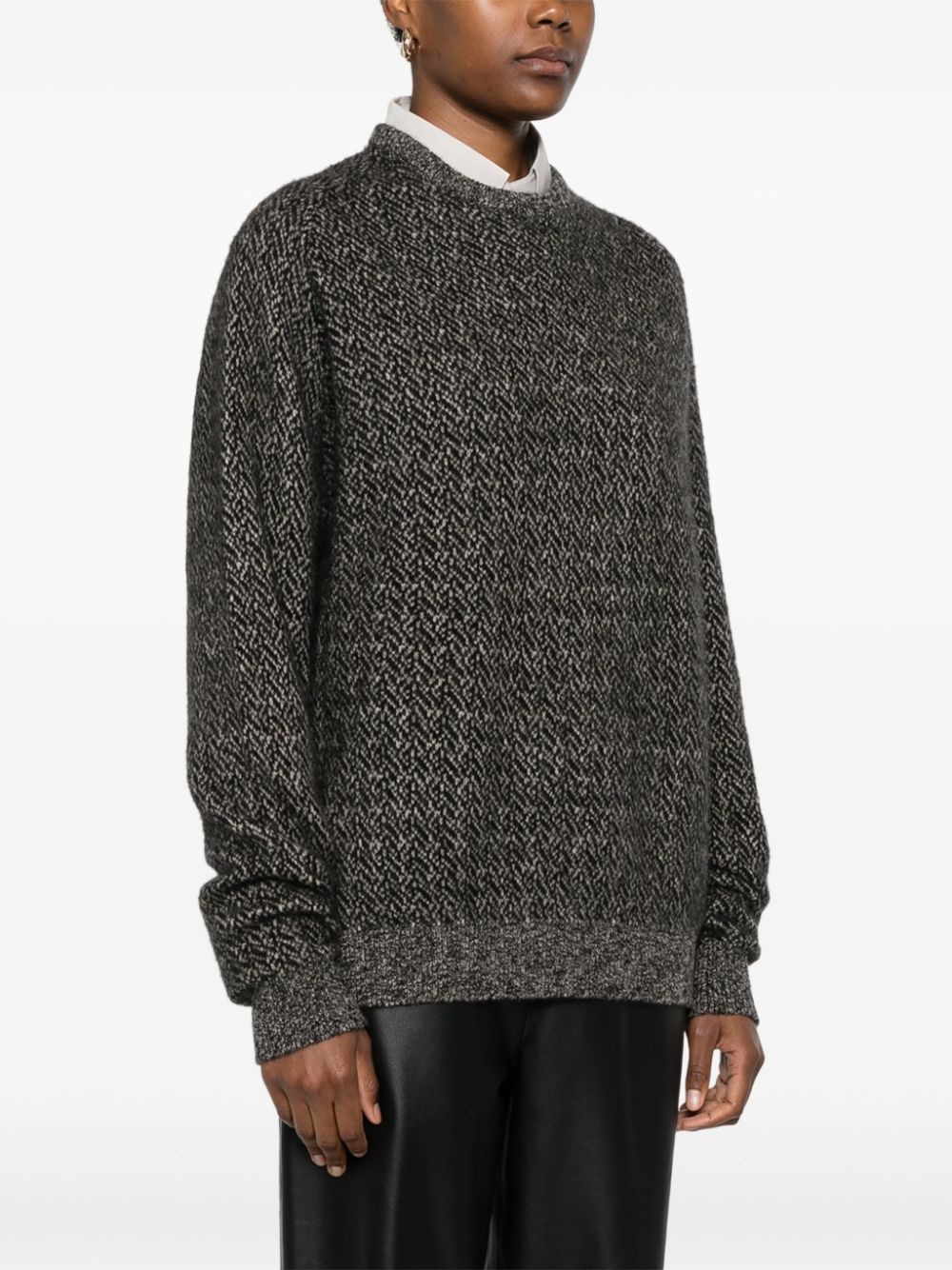 herringbone-pattern sweater - 3