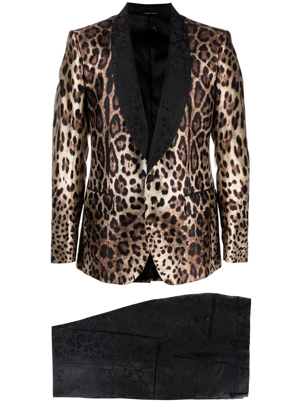 leopard-print single-breasted suit - 1