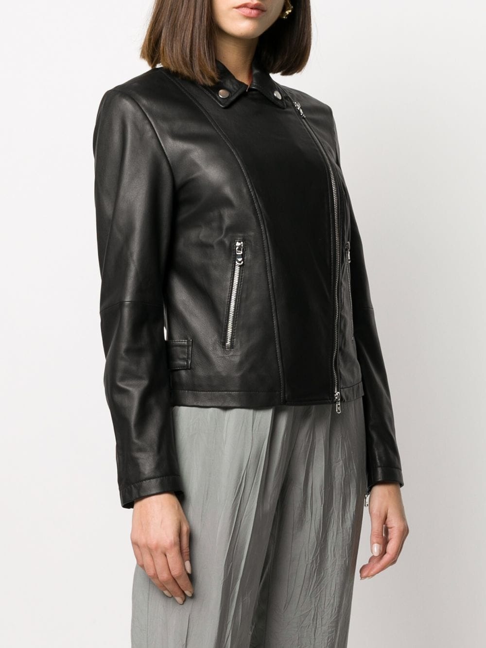 zipped biker jacket - 3
