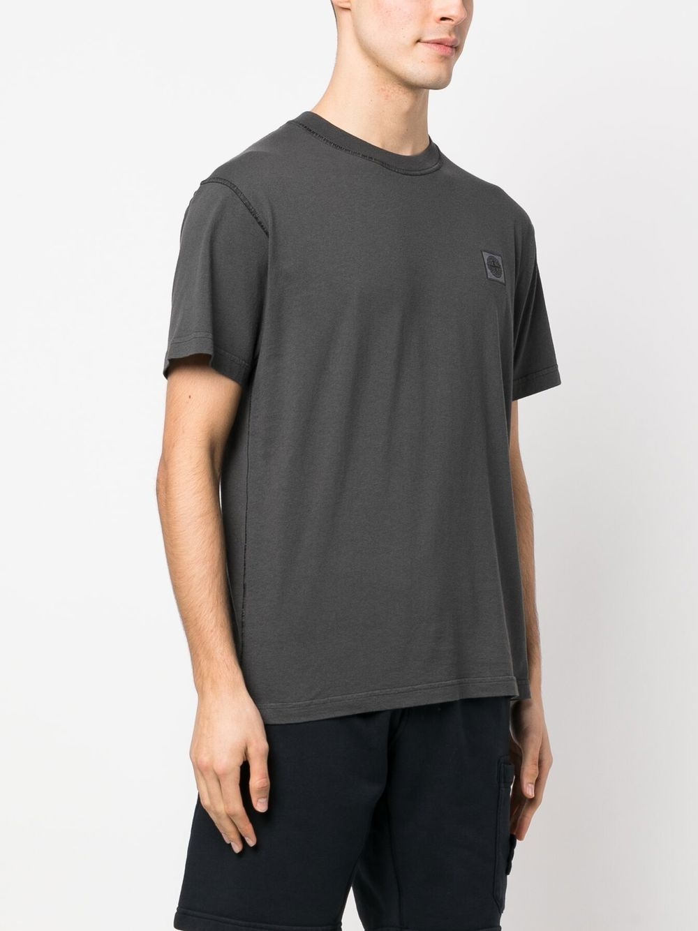 Compass-patch cotton T-shirt - 3