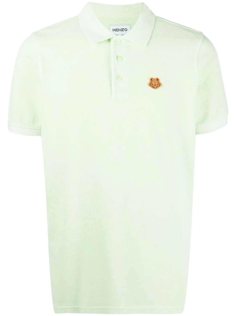 tiger-embroidered polo shirt - 1