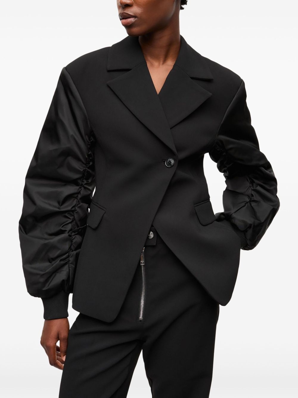 contrast-sleeve blazer - 4