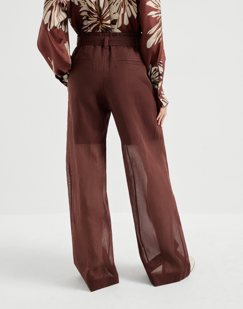Cotton organza loose trousers with monili 3