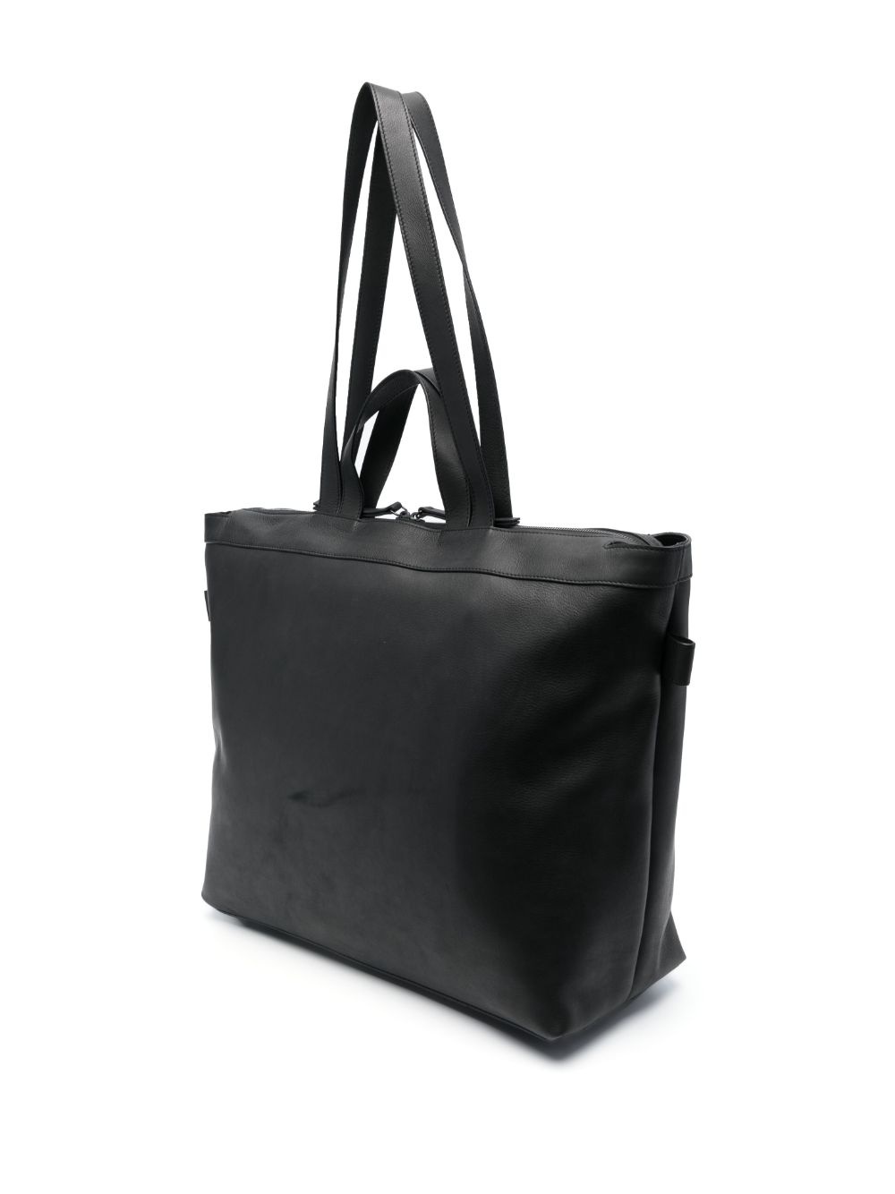 logo-debossed leather tote bag - 3
