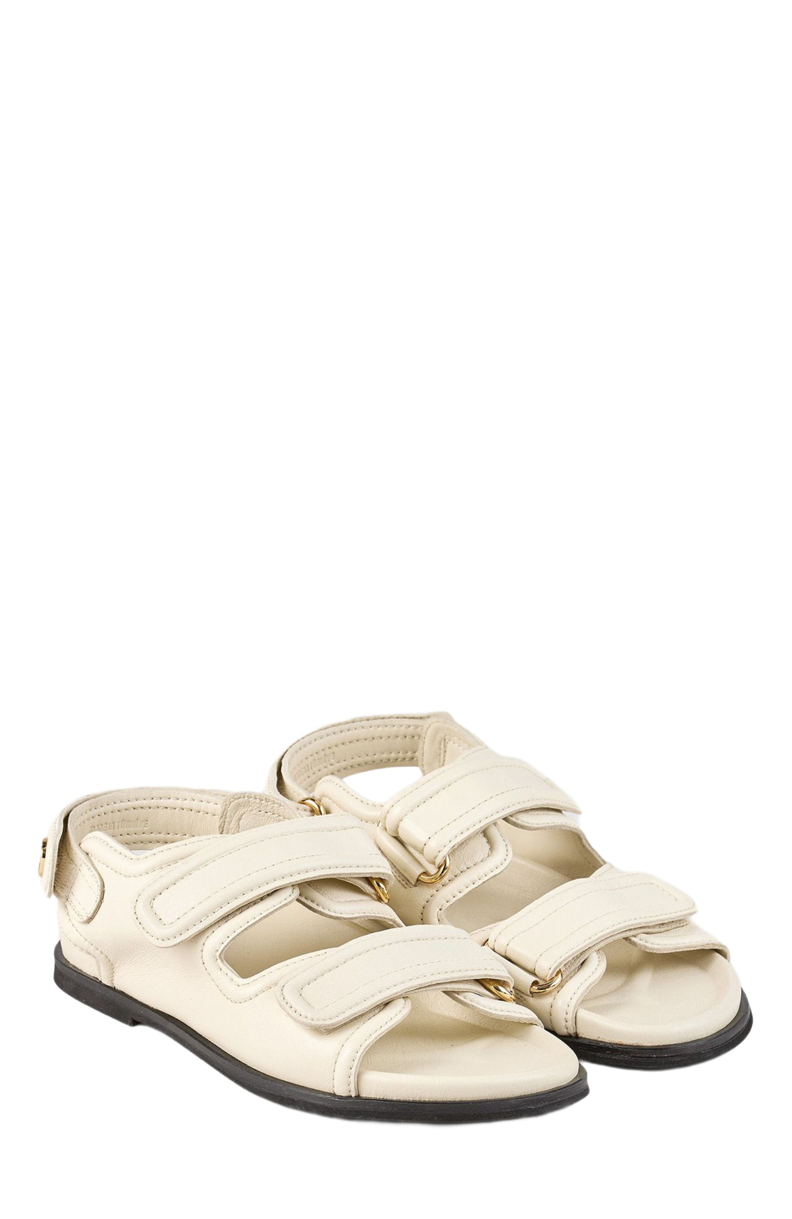 SANDRO Plain leather lambskin sandals in Vanilla at Nordstrom - 2