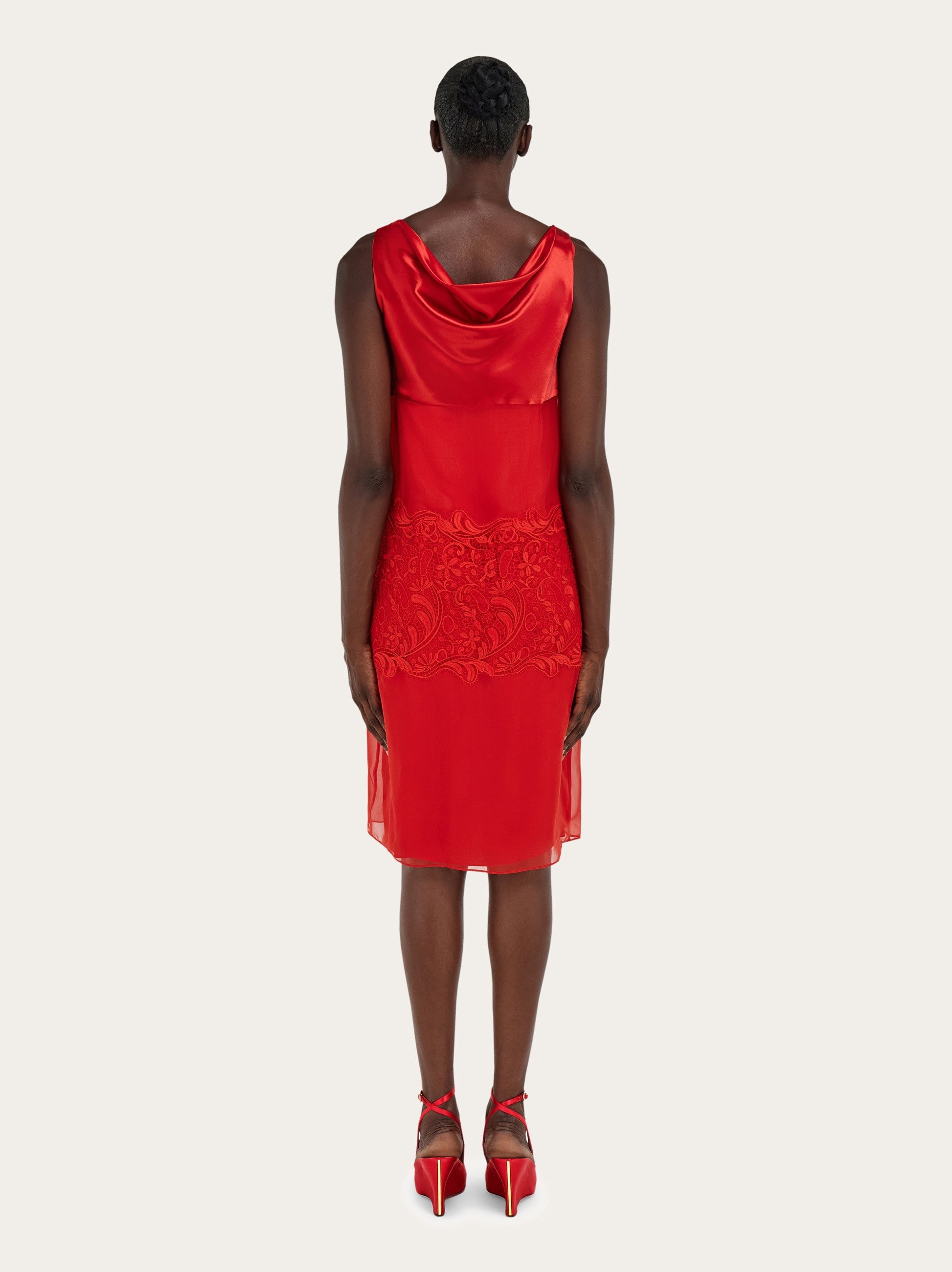 Silk dress with drape detail - 4
