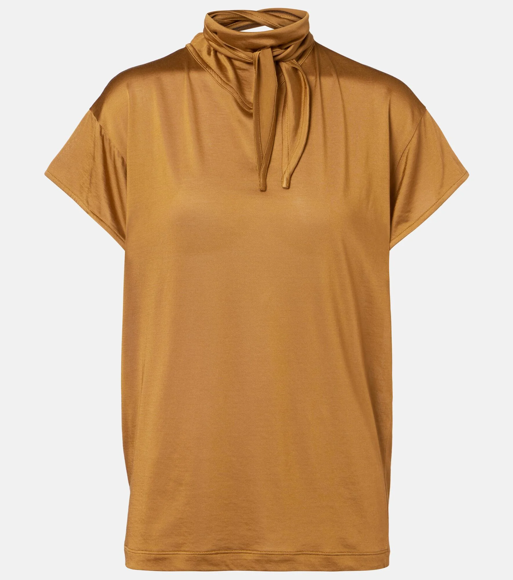 Scarf-detail jersey top - 1