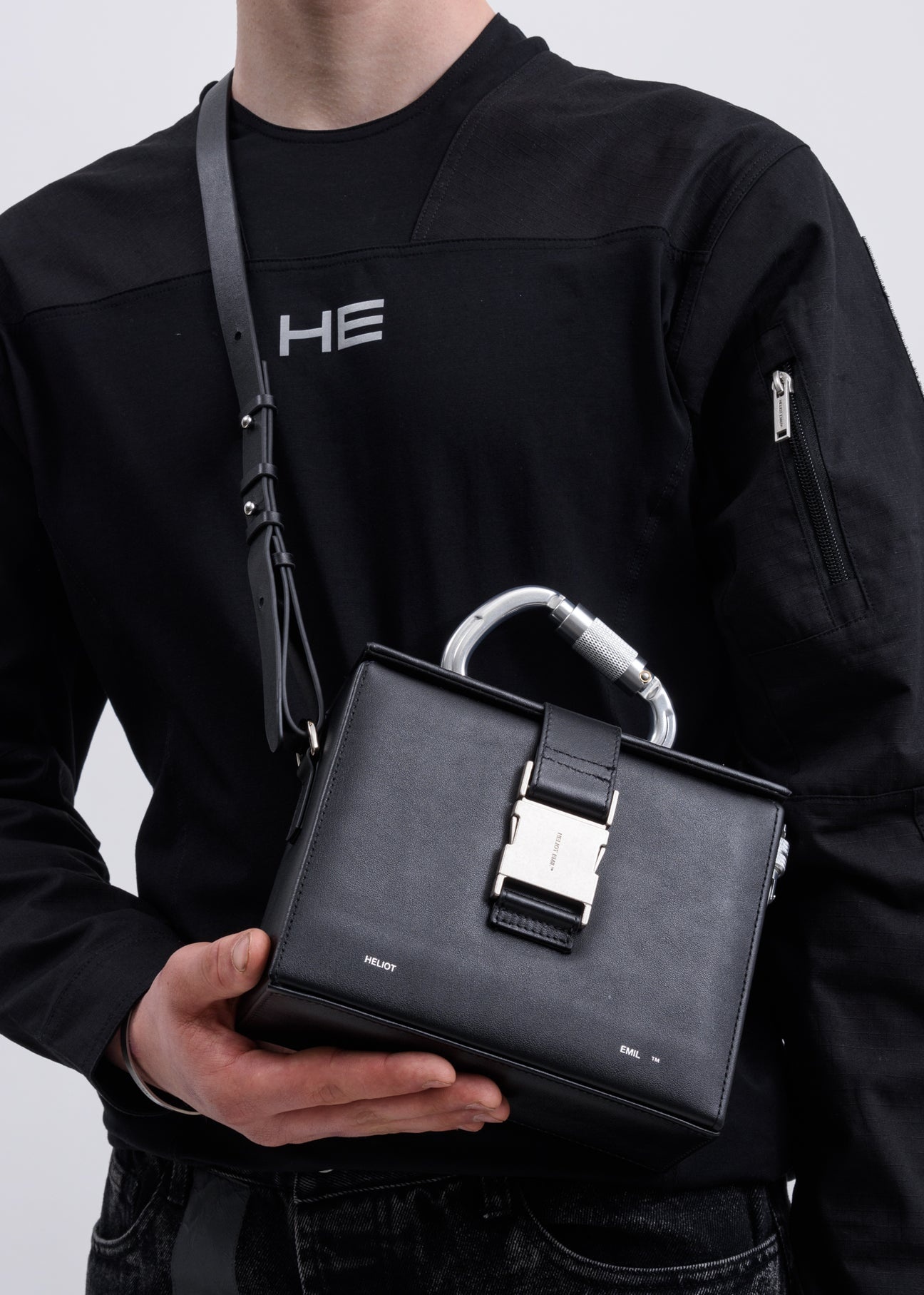 Heliot emil leather carabiner box bag sale