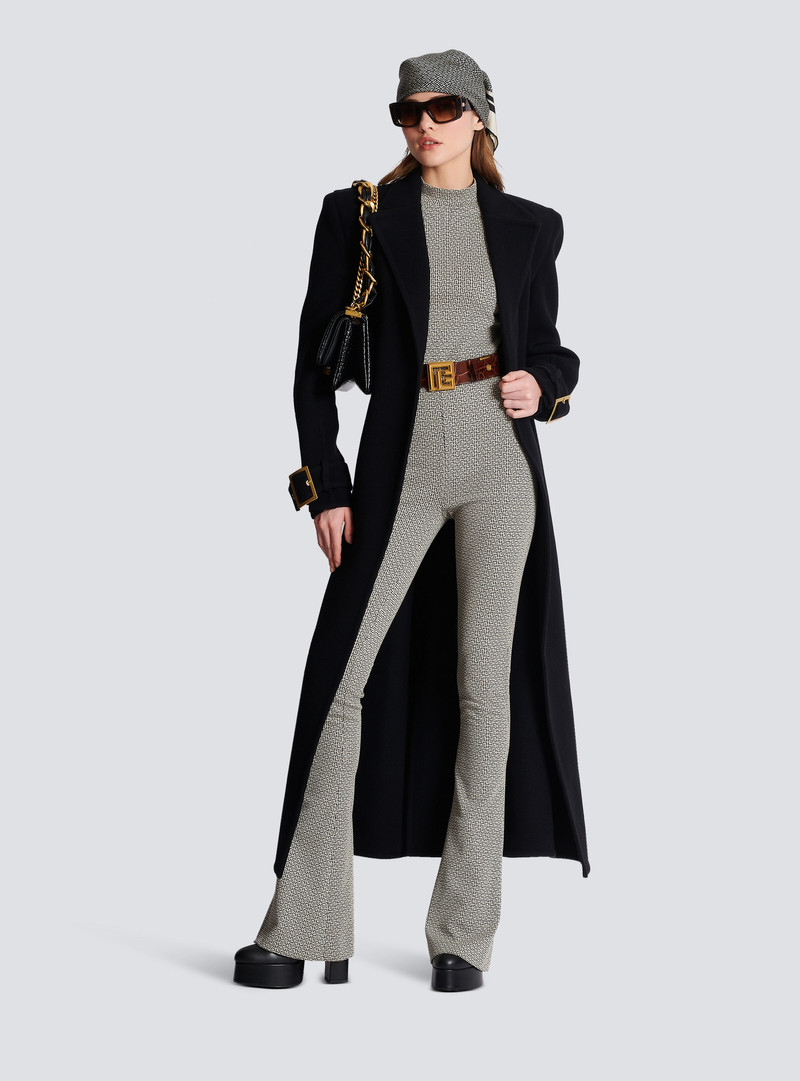 Balmain Flared monogrammed jacquard trousers outlook
