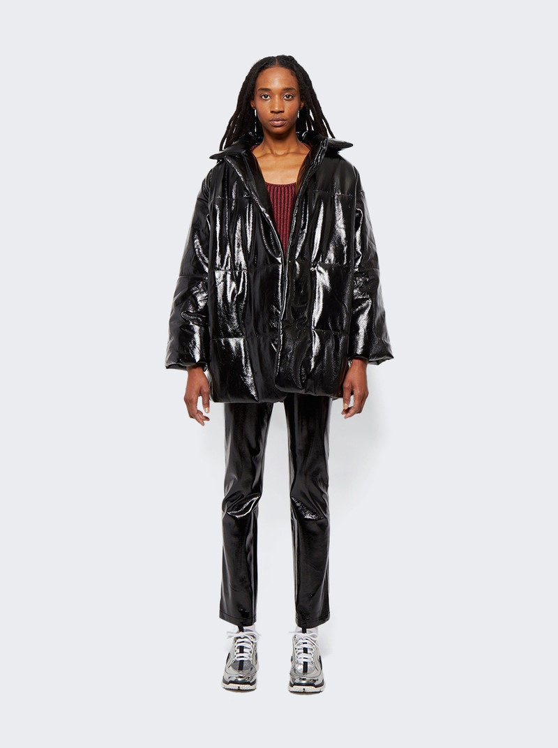 Proenza Schouler Lacquered Canvas Cropped Puffer Coat Black outlook