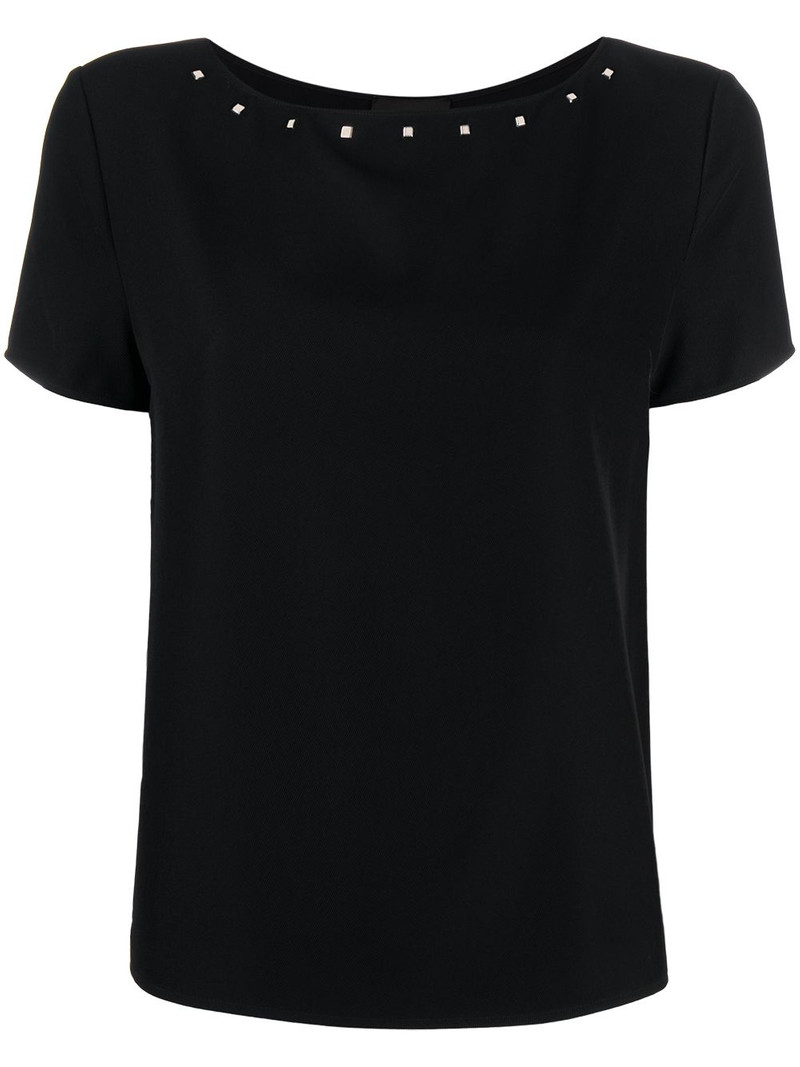 studded boat neck T-shirt 1