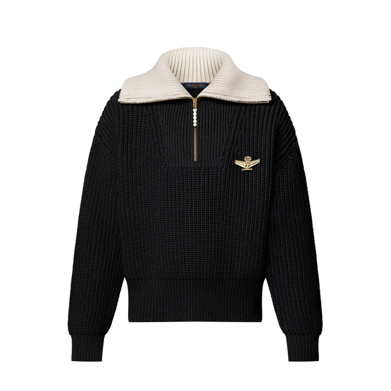 Chunky Wool-Blend Half-Zip Pullover 1