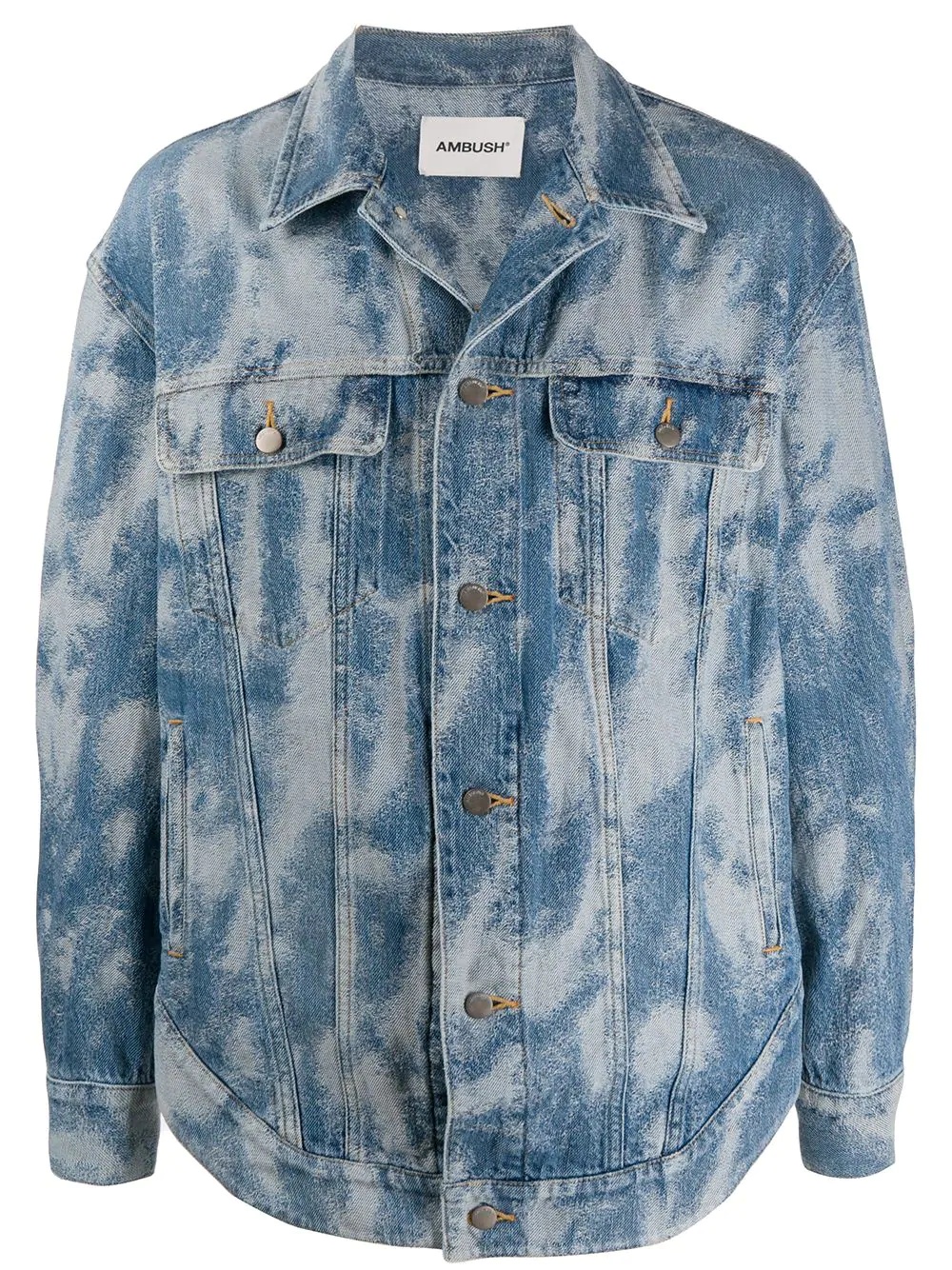 bleached-effect denim jacket - 1