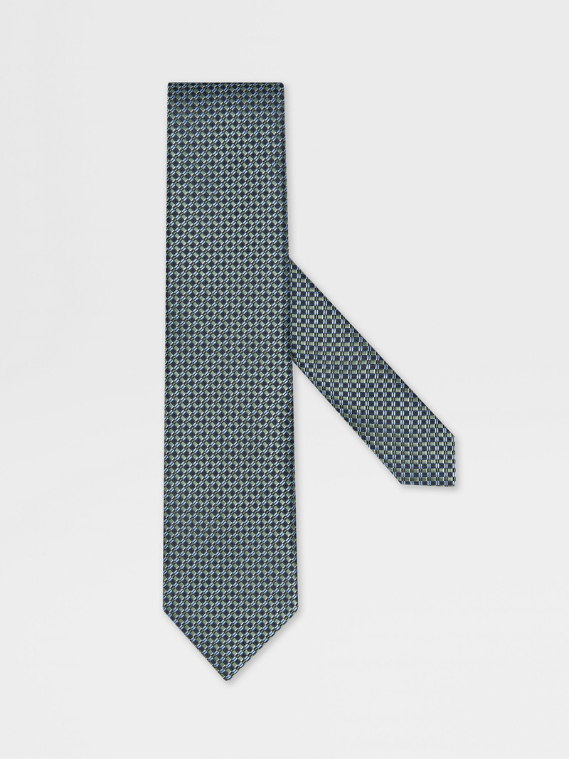 DARK GREEN SILK TIE 1