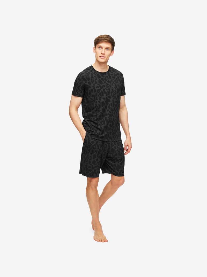 Men's Lounge Shorts London 7 Micro Modal Stretch Black - 1