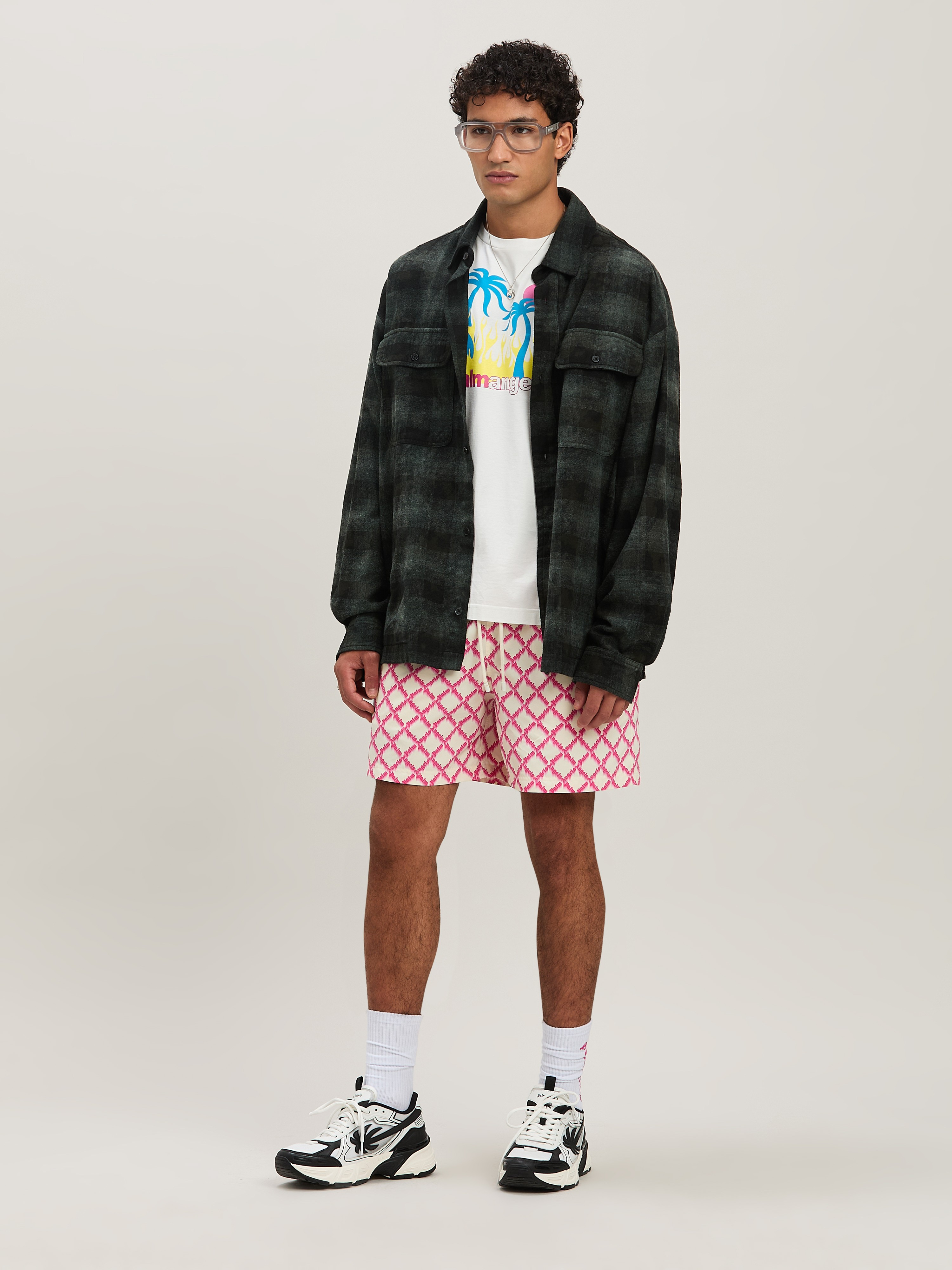 Curved logo Check shirt - 2